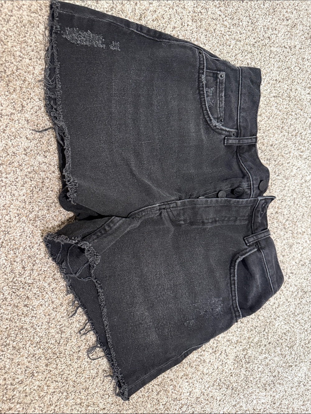 Rails Black Distressed Denim Boyfriend Shorts